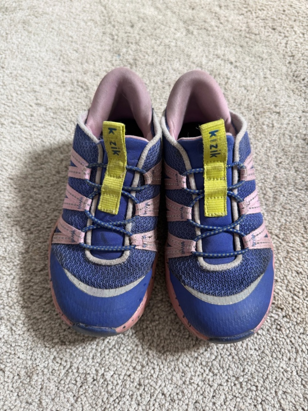 Kizik girls  Blue and Pink Athletic Sneakers sleep on